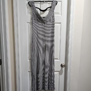 INC International Concepts Black and White Sleeveless Sheath Maxi Dress